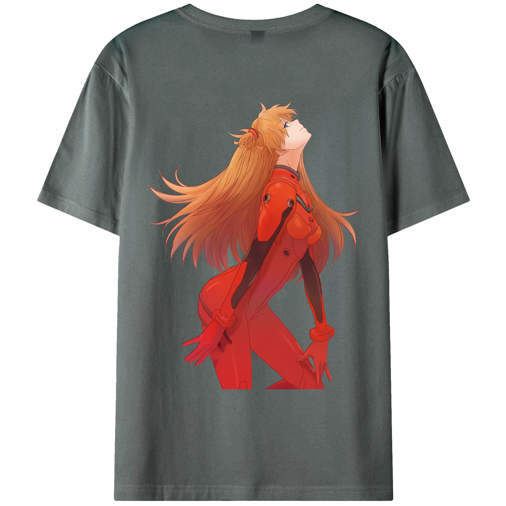 （画像用） EVA 新世紀エヴァンゲリオン 綿100％ メンズ半袖Tシャツ（バックプリント） 通気性